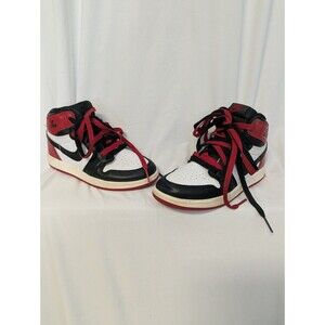 Nike Sky Jordan 1Y Red Black White Sz Y1 VGUC Black Red Laces
